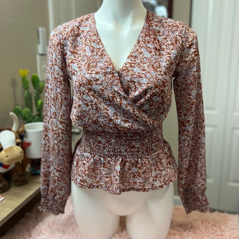 Popana Floral blouse long sleeve size XSmall